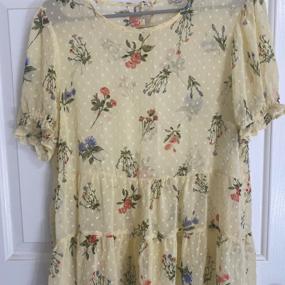 Lily Star Yellow Floral Sheer Top